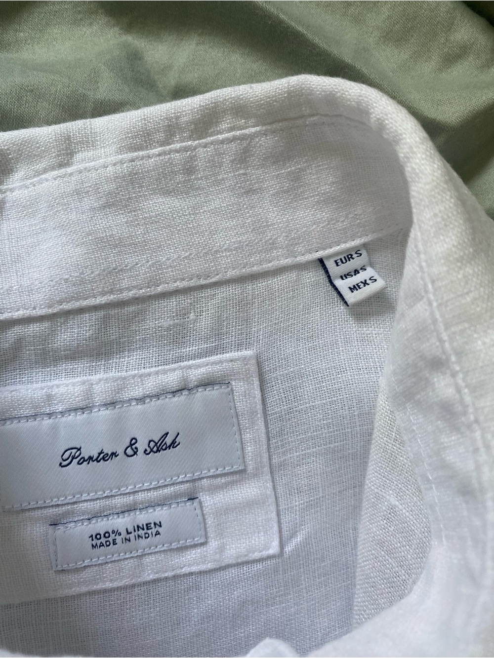 Men's White Long-Sleeve Linen Dress Shirt - Picture 3 of 5